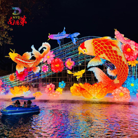 Lanternes étanches LED de haute qualité lanterne de poisson chinoise pour la finition de décoration de festival et lanternes de fleurs pour la décoration de parc