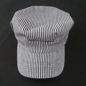 تخصيص الأزرق والأبيض مخطط Snapback مهندس قبعة منحني حافة 6 لوحة قبّعة مسطّحة قبعات للنساء والرجال