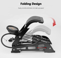 Pompe à vélo à pied à double tube haute pression pour moto électrique petite voiture portable avec lumière noire pour petits véhicules