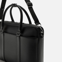 Porte-documents pour homme en similicuir avec fermeture éclair, logo personnalisé, grand format, classique, rigide, pour ordinateur portable, sac messager pour homme