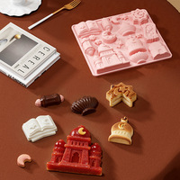 Nueva Serie Temática Festiva: Moldes de Silicona para Hornear en Forma de Estrella, Luna, Castillo y Concha, para Pudín de Chocolate y Pasteles Pequeños al Estilo Francés, Aptos para Horno y de Grado Alimenticio