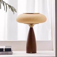 Lampe de table en verre style champignon Mid-Century, rechargeable sans fil, à LED tactile et intensité variable, pour chevet et bureau, design rétro