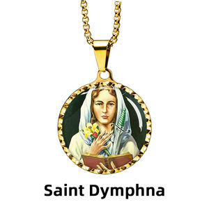 Liontin Penyembuhan Inspirasi Saint Dymphna GIVELUCK, Perlengkapan Toko Suvenir Perjalanan - Product Image 3