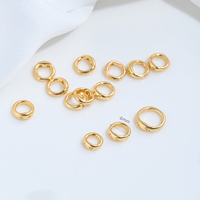Anneau de connexion en métal artisanal en acier titane et or 14 carats à double trou, forme nez de cochon, pour dissimuler les cordons, pour bracelets et colliers DIY