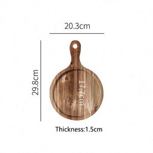 Planche à pizza en bois en promotion, assiettes rondes pour steak, assiettes de table pour la cuisine - Product Image 4