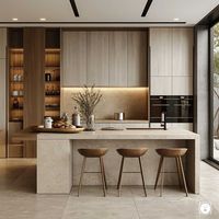 CBMmart kabinet kustom meja Pulau Modular, dapur kualitas tinggi, kayu Solid, lemari dapur Modern