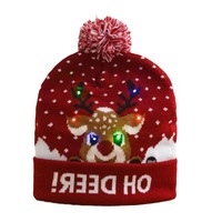 Cappello a maglia di Natale con luce natalizia berretto di Natale Unisex cappello maglione berretto invernale con LED colorati per il nuovo anno di Natale