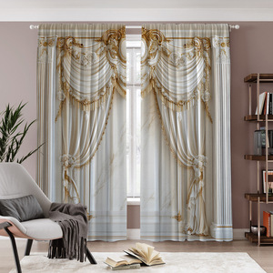 Nouveaux <span class=keywords><strong>rideaux</strong></span> occultants en jacquard à motif géométrique européen pour salon, <span class=keywords><strong>rideaux</strong></span> de fenêtre en jacquard à œillets - Product Image 1