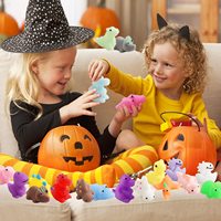 Lot de 24 jouets Mochi Squishy Dinosaures en Caoutchouc Écologiques, Mini Kawaii Anti-Stress à Presser, Cadeaux de Fête avec Boîte de Rangement