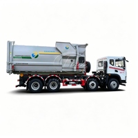 Camion benne à ordures Dongfeng 8×4 de 25 tonnes, spécial pour la collecte et le transfert de déchets avec station de compactage mobile