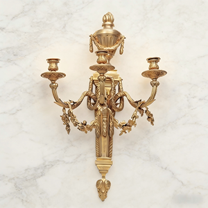 Applique murale néoclassique à 3 bras <span class=keywords><strong>en</strong></span> or 24 carats pour la maison et l'hôtel - Product Image 1