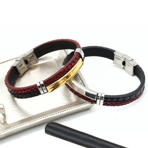 남성 팔찌 가죽 스테인레스 스틸 쥬얼리, 가죽 팔찌 팔찌 커플 - Product Image 5