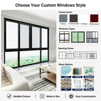 Fenêtre coulissante en aluminium EEHE avec moustiquaire, certifiée NFRC, insonorisée et étanche, idéale pour balcon et chambre
