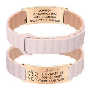 Medical Alert Bracelet Personalized Emergency ID Wristband for Diabetes Heart Condition Men Women Jewelry