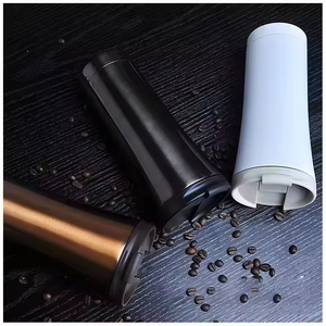 Stainless Steel Tumbler Vacuum Insulated <b>Double</b> <b>Wall</b> Travel <b>Mug</b> With Lid Minimalist Design Copper Black White Colors - Product Image 5