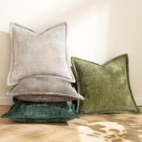 Housse de coussin en velours chenille de couleur unie personnalisée housses de coussin oreillers de décoration intérieure housses de coussin pour canapé