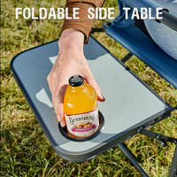 Chaise de camping pliante pour adultes avec table latérale, chaise de jardin pour adultes
