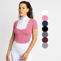 Chemise de compétition d'équitation pour femmes, 7 couleurs, sous-vêtement technique, manches courtes en mesh