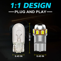 Ampoules LED Auto T10 W5W 194 168 12V 9SMD à LED pour voiture, ampoules LED pour plaque d'immatriculation, clignotants et feux de stationnement, vente chaude