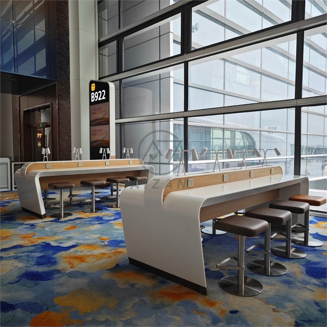 Custom Airport Furniture USB Charging Desk Terminal Airport Power Charging Station Factory Direct Supply Airport Charge Table