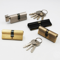 Cylindres de serrure de porte en laiton antivol de type Euro, avec clés, 60-70 mm