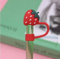 Capuchon de paille décoratif en forme de fleur pour gobelet à crème glacée, 10 mm, Vente directe usine, Breloques en silicone pour pailles, Cache-pailles