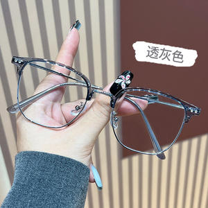 Nouvelles lunettes anti-lumière bleue pour femmes, monture ovale complète en métal TR, verres en résine, protection contre la lumière bleue, YC11211 - Product Image 1