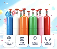 Bouteille de gaz hélium portable WMT en acier de 1L avec pression de 26 bars et buse pour kit de ballons
