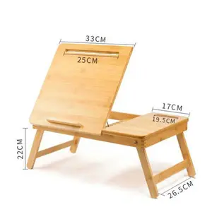 공장 가격 대나무 침대 트레이 테이블 핫 세일 노트북 접이식 조절 다리 테이블 노트북 테이블
