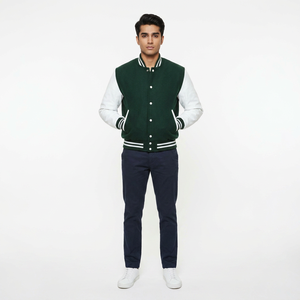 Personalized OEM Design Bulk Quantity Top Demanded Varsity Jackets Light <b>Weight</b> Winter Fashion Wear Men <b>Stand</b> Collar Front Sale - Product Image 1
