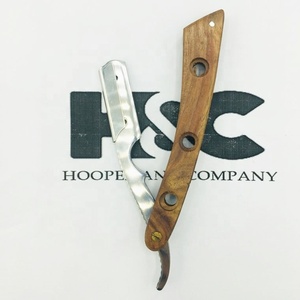 Navaja de afeitar de madera para Barbero, cuchillo plegable de borde recto con mango de madera, Logo personalizado hecho en paquistaní, novedad - Product Image 1