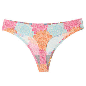 New Style Printed Teen Girl Panties Underwear for <strong>Women</strong> Breathable Low Rise Seamless T Back <strong>Tanga</strong> Thong <strong>Briefs</strong> - Product Image 4