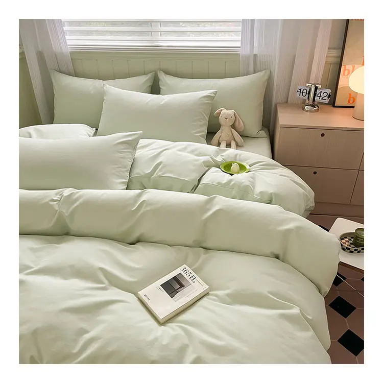 Ensemble de literie ajustée King Size en polyester et coton, fabricant de qualité de luxe, ensemble de draps de lit solides pour hôtel
