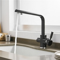 YL-660B haute qualité 3 voies en acier inoxydable filtre à eau purificateur d'eau noir robinet de cuisine