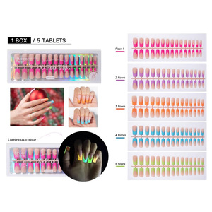 Nuevo estilo francés Nail Tips150pcs Corto Medio Almendra Acrílico <span class=keywords><strong>Uñas</strong></span> postizas Diseño de borde blanco Cubierta completa Puntas de <span class=keywords><strong>uñas</strong></span> artificiales - Product Image 1