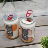 Canette en plastique PET transparent neuve design, personnalisée avec LOGO, 250ml 330ml 500ml, avec couvercle en aluminium, idéa