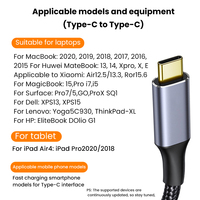 Cable de Extensión USB C 5A Macho a Hembra 20Gbp/s Gen2 USB3.2 Cable de Datos 100W Carga Rápida para Sumsung Huawei Macbook Pro Laptop