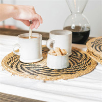 Sous-verres décoratifs pour la maison tapis de table en gros napperon tissé Boho ensemble de 6 napperons lavables 8 4 vinyle doré