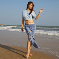 Dpwn999 Costume de danse orientale arabe sexy Tribal Gypsy Circle Skirt Set Dancing Costumes Outfit Top Bra Hip Scarf Skirt OEM