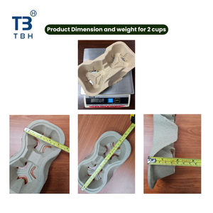 Plateau en pulpe moulée jetable pour 2 gobelets – Support robuste biodégradable et écologique pour boissons à emporter - Product Image 5