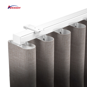 ARODDY <span class=keywords><strong>Riel</strong></span> de Cortina Recto Blanco con Sistema Ripplefold y Cinta Adhesiva para Construcción, Venta al por Mayor de Fábrica - Product Image 1