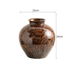 Jarrón de Cerámica de Estilo Chino Moderno, con Acabado Esmaltado, Dorado, Vintage, Pintado a Mano, con Diseño Desgastado, Decoración de Hogar de Lujo - Product Image 2