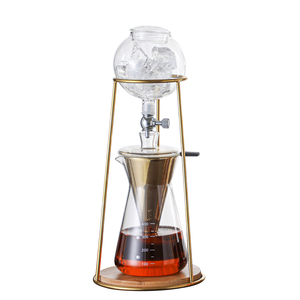 Ensemble de cafetière à infusion froide écologique en acier inoxydable et en verre borosilicate transparent <span class=keywords><strong>pour</strong></span> café glacé à dégoulinement - Product Image 1