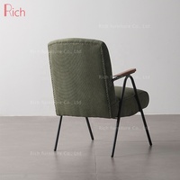 Fauteuil lounge en tissu avec accoudoirs en métal, design minimaliste nordique moderne, pour appartement, salon, chambre, hôtel, bureau, hall d'entrée