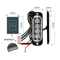 DXZ 4-in-1 LED-Blitzlichter Amber Hazard Warning Beacon 12V Blinkt für PKW LKW Anhänger Caravans Campers Vans 1-Jahr