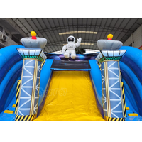 Château gonflable sur le thème de l'espace, avec toboggan sec, pour enfants, pour des jeux en plein air sur le thème de l'espace