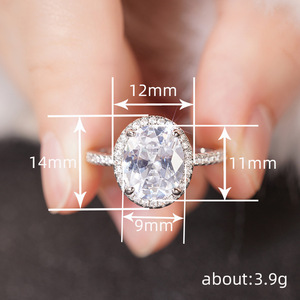 Elegante Anello di Fidanzamento Ovale per Donne, Gioiello da Dito alla Moda per Matrimonio - Product Image 4