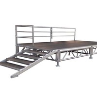 Plateforme de scène réglable en aluminium, contreplaqué, 4 pieds * 8 pieds, pour événement