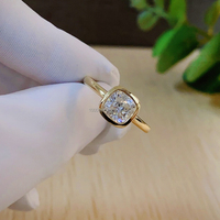 Yeni gelenler Moissanite taş yüzük ile zirkon yüzük ile 14K gerçek altın kadınlar erkekler için güzel takı hediye