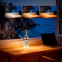 Lampe de table portable à énergie solaire de couleur rose et lumière décorative pour bouteille, idéale pour les rebords de fenêtre, les salles à manger et les cafés